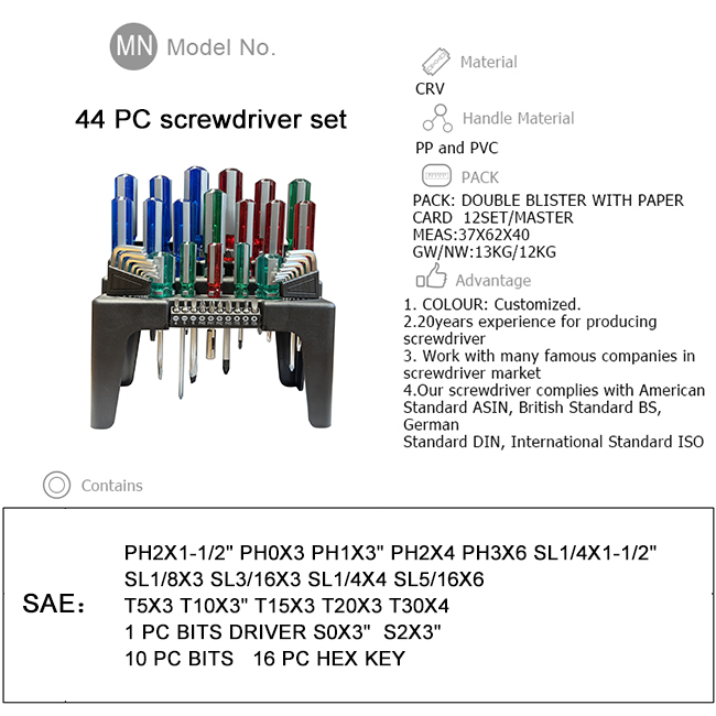 44 PC screwdriver set,high quality screwdriver set,screwdriver set hand tool