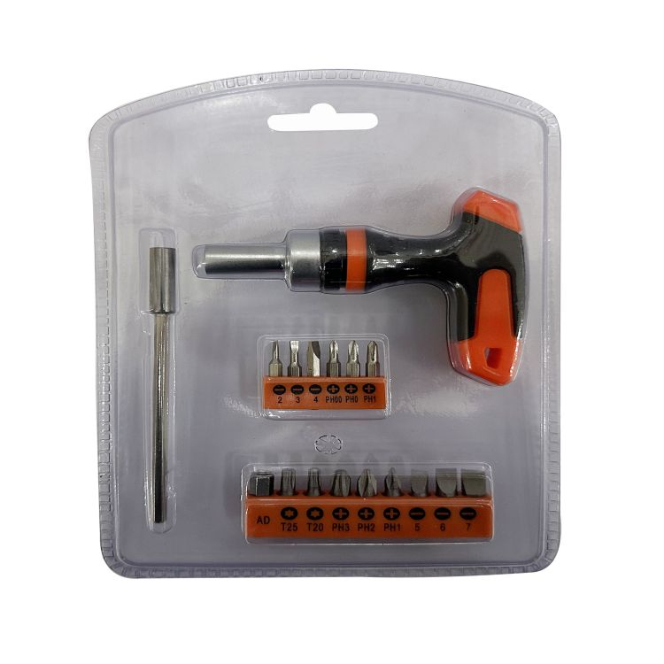 Slotted Torx Cross Flat Phillips 15 Pc Screwdriver Setcontains Socket Bits T-shaped Handle Screwdriver Set