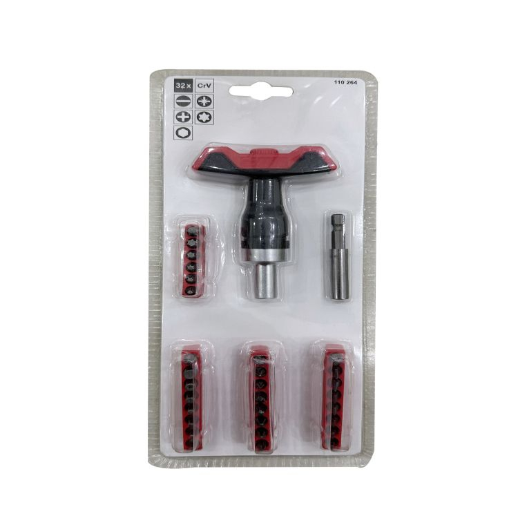 New Developed T Type Retchet Screwdriver Includes 30 Bits,t30 Torx Head Screwdriver
