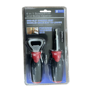 Non-slip Cushion Grip Handles Make Easy to Locate 6 in 1 Screwdriver and Bottle Opener,precision Machined Bits Screwdriver Set