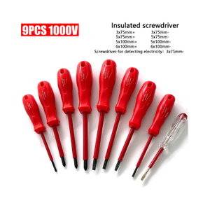 Professional 9pc Insulated Screwdriver Set-8pc VDE Torque Ready and 1pc Non-Contact Voltage Detector