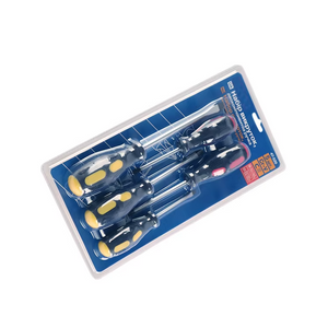 5 PC rubber handle screwdriver set with blister pack,crv 5 in 1 screwdriver,high quality custom color 5 in 1 tool screwdriver
