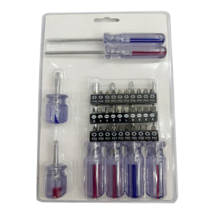 Manufacturers supply professional 8 PC transparent screwdriver set with Includes 1 ratchet 30 bits