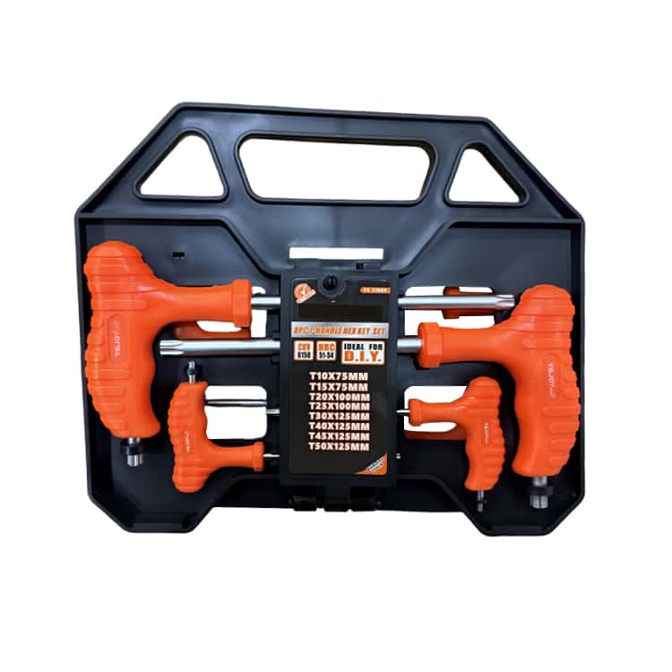 Non-slip Cushion Grip 8PC handle torx key with case