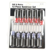 12 Pc Sae and Metric Nutdriver Set,screw Driver Tool Set Kit,handle Material PP and PVC Screwdriver Set