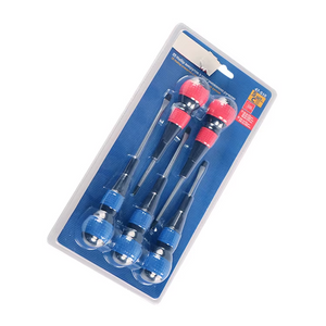 5 PC Magnetic Slotted philips Black Rubber Handle Tipped Screwdriver