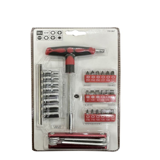 Family Combination Suit T-shaped Handle Screwdriver Set With Multifunctional Cutting Tools